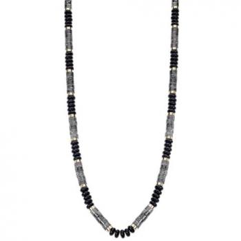 Collar Lotus Style Urban Man LS2373-1/1 Acero Inoxidable 316L Hombre, acabado brillo, abalorios de diferentes formas, longitud 550.00 mm