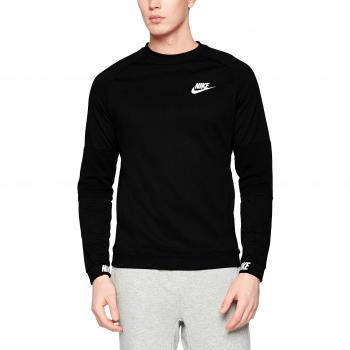 Nike NSW AV15 CRW FLC Camiseta, Hombre, Negro/Blanco, S