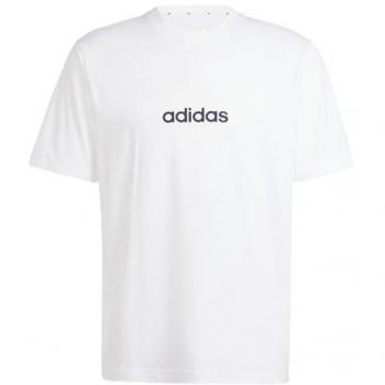 Camiseta Adidas Essentials Linear de Jersey Sencillo para Hombre en Blanco y Negro - Talla M