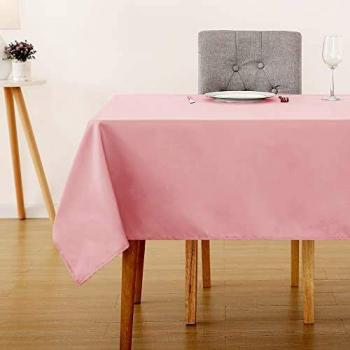 Deconovo Mantel Rectangular con Color Liso 132x229cm Rosa
