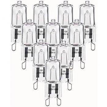Dehobo G9 Halogena 60W Blanco Cálido, Bombilla Lámpara Halogena G9 550LM 230V Regulable 10 Pack