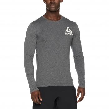 Reebok Americana Ls Camiseta, Hombre, Gris