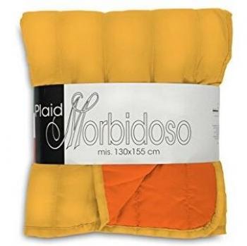 Elegant, Manta alcochada de Doble Cara Naranja/Amarillo, 130x155cm