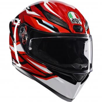 Casco Moto Integral AGV K1 S Lion Negro Rojo Blanco Talla M