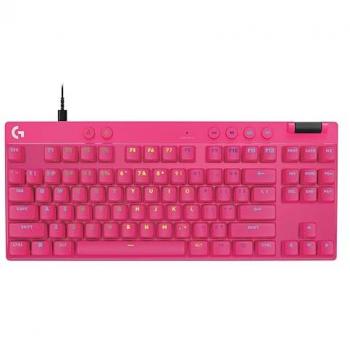 Logitech Teclado Mecánico Gaming G Pro X TKL Rapid, Magenta, USB, Retroiluminación RGB