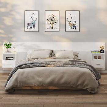Mesitas de Noche de Pared 2 Unidades Blancas