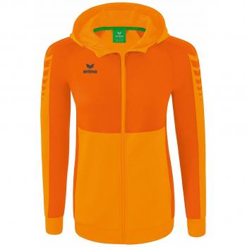 Erima Sudadera Con Cremallera Six Wings Training Mujer, Chaqueta de entrenamiento con capucha, color new orange, talla 38