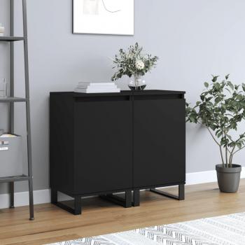 Aparadores de madera de ingeniería 2 uds 40x35x70 cm, mueble de almacenaje de salón, buffet para salón, armario auxiliar y armario de almacenamiento en color negro