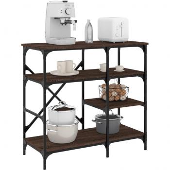 Mueble de cocina Roble Marrón 90x40x84 cm multicapa y metal