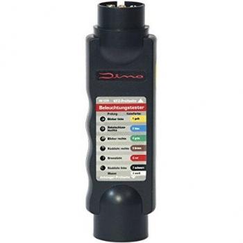 Dino 130081 12V Comprobador de luces para remolques y vehículos tractores, conexión de 7 polos