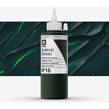 VALLEJO ACRYLIC STUDIO, PINTURA ACRÍLICA, 200ML, VERDE VEJIGA