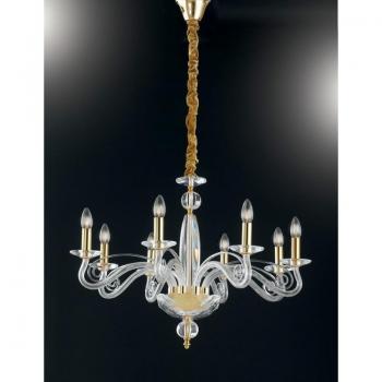 Lámpara de araña Epoque Cristal Oro 8 luces 70x52cm