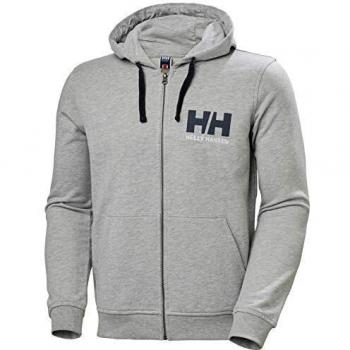 Helly Hansen HH Logo Full Zip Sudadera con Capucha, Hombre, Gris, Small