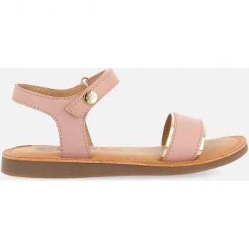 Sandalias de piel con acentos metalizados