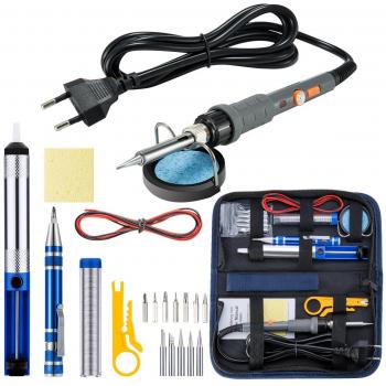 Kit de Soldadura, VicTsing 60W Soldador Electrónica de Estaño con un Destornillador y Pelacables,Interruptor On/Off, Soporte en Forma de S, 5pcs Puntas, Temperatura Ajustable, Indicador LED