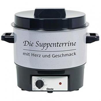 Olla Soupière Party Bartscher 16L, acero esmaltado, 1800W, temperatura máxima 90°C