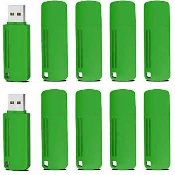 KOOTION 16GB USB Sticks 10er Pack Set Datensticks mit Deckel 10 Stücke Set Speichersticks USB 16 Gbyte Memory Stick Bunt USB 2.0 Flash-Laufwerk Datenspeicher Sticks 10 Stk Flash Stick 16G, Grün