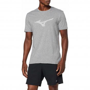 Mizuno Heritage RB tee Camiseta, Mujer, Gris, Extra-Small