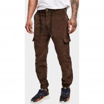 Urban Classics Dark Olive Corduroy Cargo Jogging Pants for Men