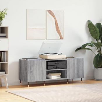 Mueble para discos madera contrachapada gris sonoma 121x38x48cm vidaXL