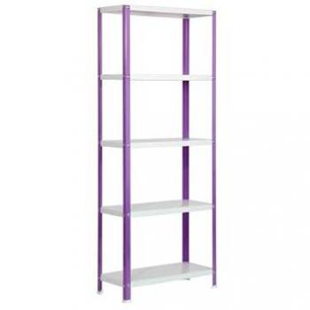 Estantería Simon Home Classic Plus 5/400 Violeta/Blanco - 1800x1000x400 mm, 5 estantes, estilo industrial, metálica