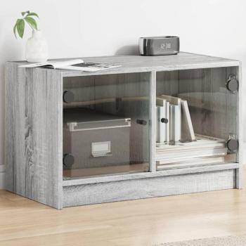 Mueble de TV con puertas de vidrio gris Sonoma 68x37x42 cm vidaXL