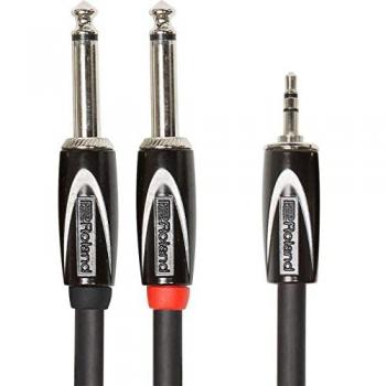 Cable Interconexión Roland TRS 1/8 a Doble TS 1/4 de 3 Metros