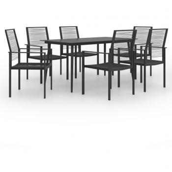 vidaXL 7 Piece Garden Dining Set - Outdoor furniture set, includes 1 rectangular table and 6 chairs, made of durable acacia wood with a natural finish, weather-resistant, easy to assemble, suitable for patio or garden use