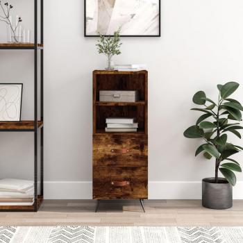 Aparador de madera contrachapada 34,5x34x90 cm, mueble de almacenaje de salón, buffet para salón, armario auxiliar, armario de almacenamiento en color marrón