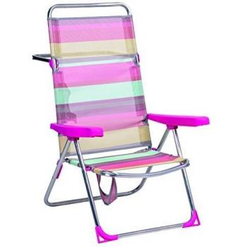 Alco 670ALF-1726 Silla Playa Alta, fibreline, Rayas Multicolor, 95x65.5x13.5 cm