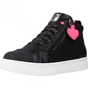 Garvalín Botines Niña 211524 Negro Piel Cómodo, Botas Cortas al Tobillo, Negro (Sauvage y Serraje Laminado), Talla 25 EU