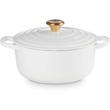 Le Creuset Signature White 20cm Round Cast Iron Casserole