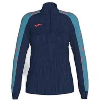 Joma Women's Elite IX Half-Zip Sweatshirt in Navy Turquoise