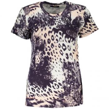 Cavalli Class Multicolor Patterned T-Shirt with Logo Print - Size S
