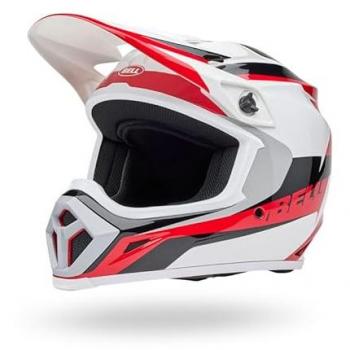 BELL Casco de Cross MX-9 MIPS Rojo-Blanco, Unisex-Adult, L