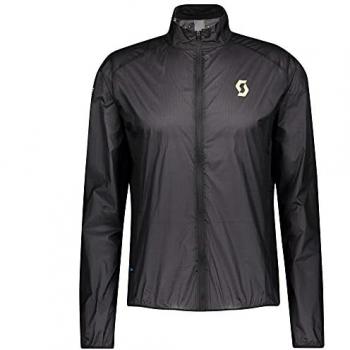 Scott Chaqueta RC Run WB Negro Hombre, características: chaqueta ligera para correr, material resistente al viento, diseño transpirable, ajuste regular, bolsillo con cremallera, reflectante para visibilidad en condiciones de poca luz