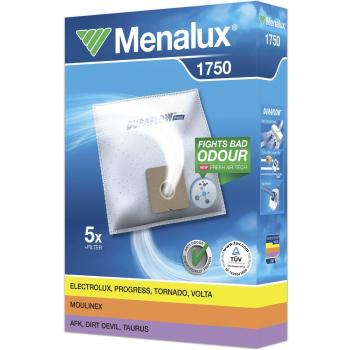 Menalux 1750 Duraflow - Juego de 5 Bolsas Sintéticas y Filtro para Aspiradoras Clatronic, Dirt Devil Cooper, Solac Piccolo, Taurus Micra/Auris, Tristar y Ufesa