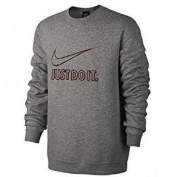 Nike M NSW CRW FLC GX Swsh+ - Camiseta de manga larga para hombre, color gris, talla L