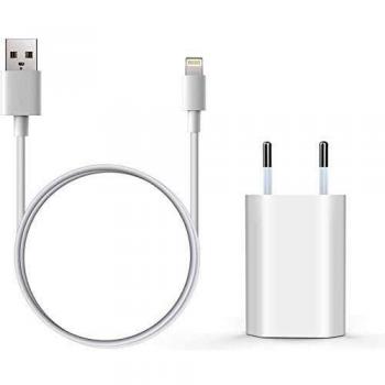 Everdigi Cargador Enchufe Adaptador USB + Cable de Carga para Phone 5 6 S 7 8 X S Plus