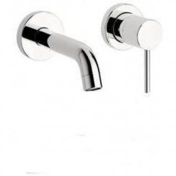 Mezclador monomando de pared cromado para lavabo de 2 agujeros COX