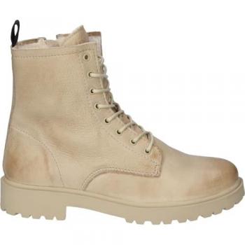 Blackstone WL02 Women's Smooth Leather Ankle Boots Beige