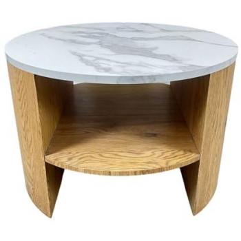 Mesa auxiliar Romimex Blanco Natural Madera MDF 60 x 41 x 60 cm