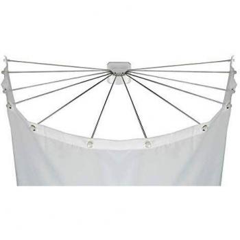 Soporte para cortina de ducha con 12 brazos de acero inoxidable, dimensiones 96x10,5x72 cm, color blanco