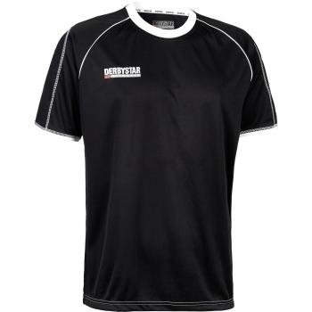 Derbystar Uni - Camiseta de equipación, tamaño L - XL, Color Negro/Blanco