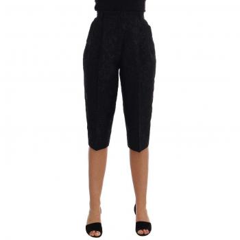 Dolce & Gabbana Black Brocade High Waist Capri Shorts - IT40|S, Cropped Trousers, female, Black, Size: XS Fashionable and Versatile Womens Pants and Jeans