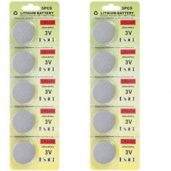 Fortune CR2450 3V Lithium Battery,Electronic Button Cell Batteries for Toys Calculators Watches Led Light Candles