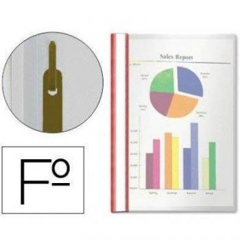 Esselte Carpeta dossier fastener, Plástico, Con tarjetero, Tamaño folio, Pack de 50, Rojo, 33302