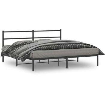Cabecero de cama con estructura de metal negro 183x213 cm