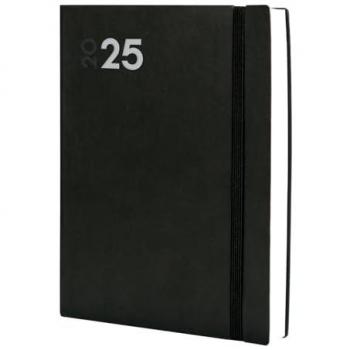 Finocam - Agenda Dynamic Mara 2025, encuadernada, 1 día por página, tamaño Y12-210x270 mm, color negro, multilingüe, periodo de Enero 2025 a Diciembre 2025
