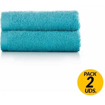 Pack de 2 toallas Luxury Boheme para tocador algodón 600gr turquesa 30x50 cm